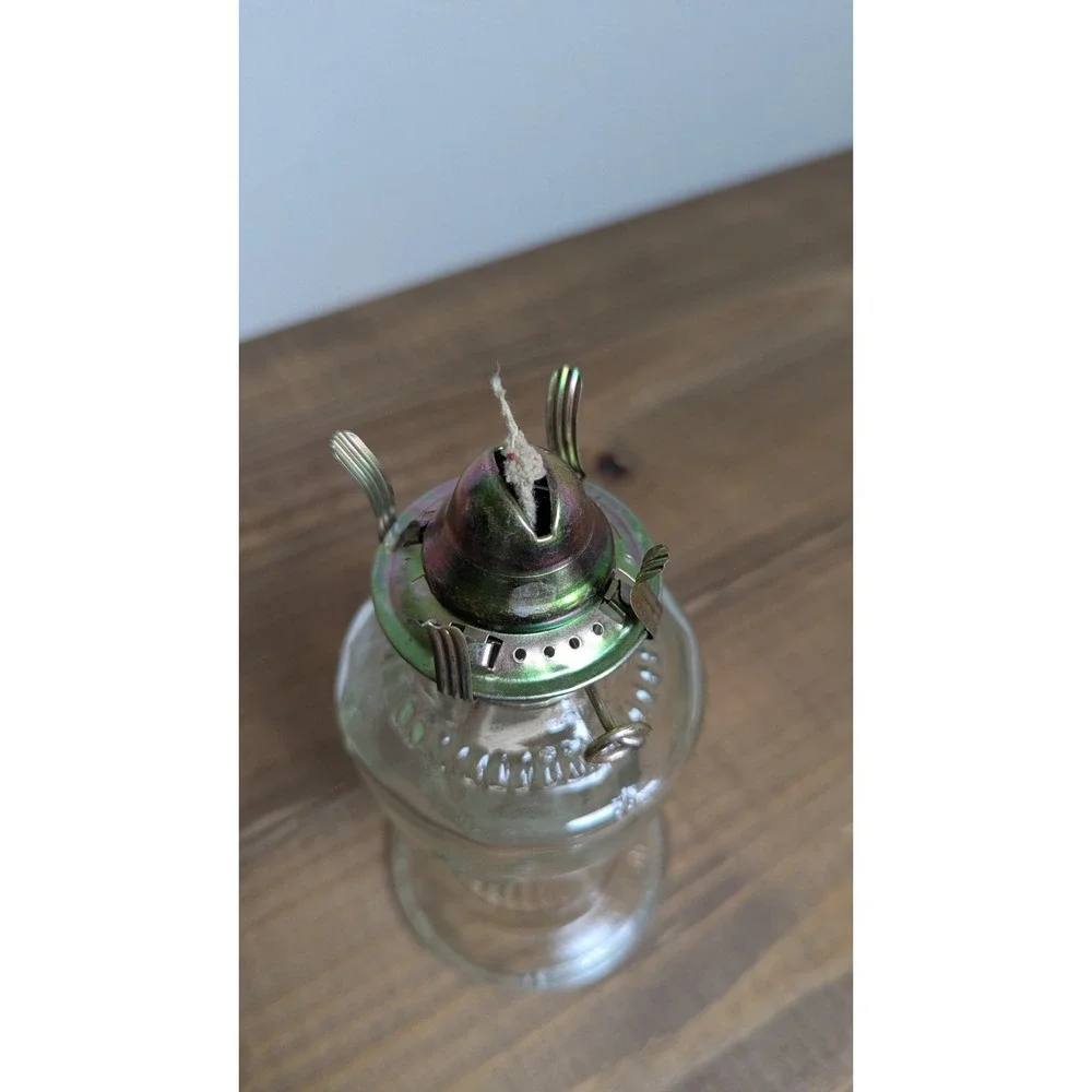 Paloma Vintage Glass Oil Lamp Clear Embossed Bird Hurricane Lantern 13 Inch Box - Picture 6 of 16